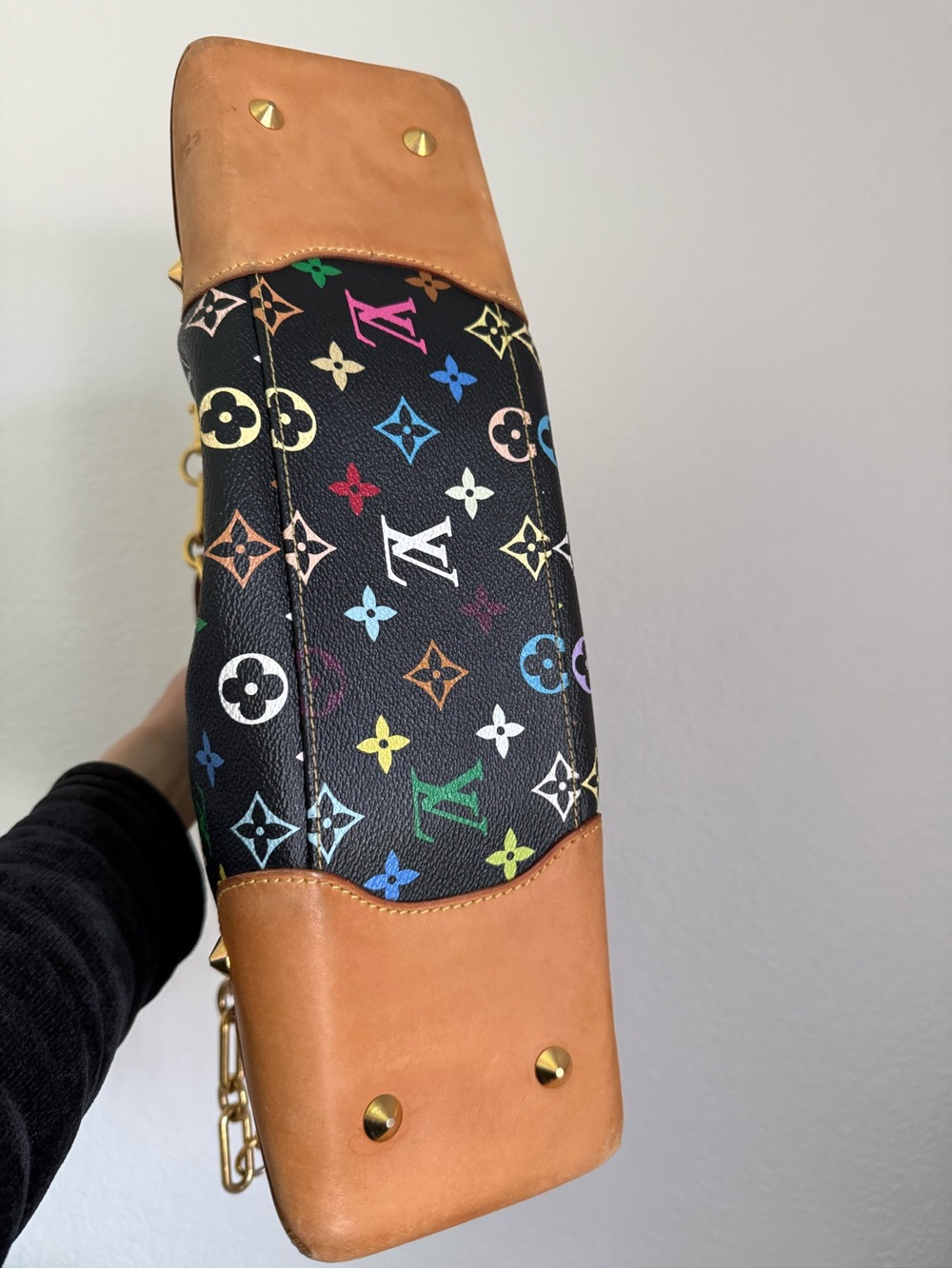 Louis Vuitton Multicolor Monogram Canvas and Brown Leather Shoulder Bag - Picture 4 of 8